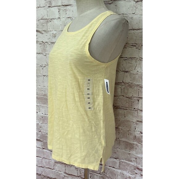 Old Navy Everywear Womens Size XS Sleeveless Pullover Tank Top Cotton Yellow NEW - Picture 3 of 4